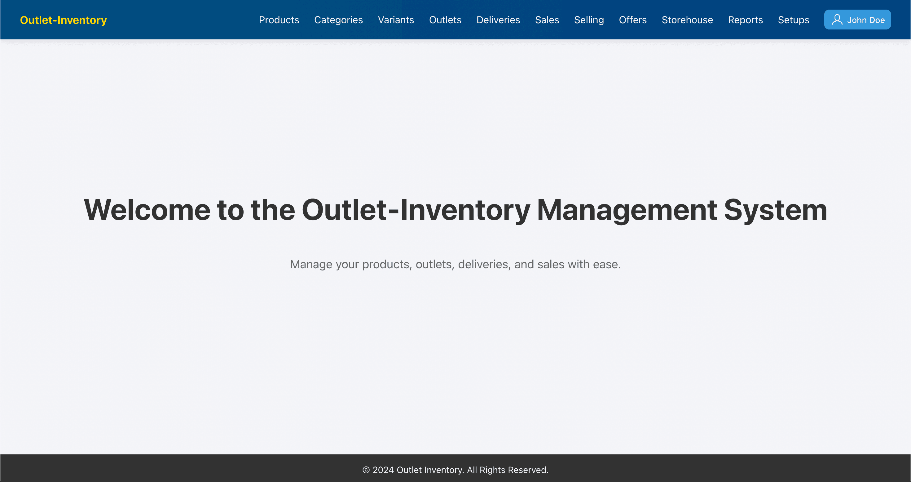 Outlet and Inventory Management by Aarbaah Digital Solutions - Screenshot 1 showing E-commerce software interface and features