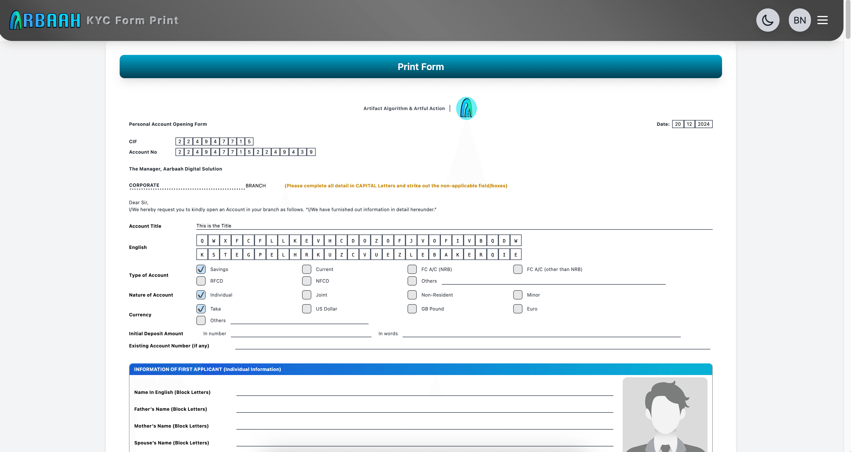 Aarbaah Onboard SaaS Suite by Aarbaah Digital Solutions - Screenshot 7 showing Financial Technology software interface and features